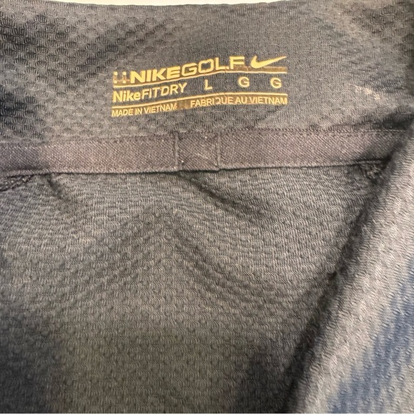 NIKE GOLF Men's Size L FIT-DRY Short Sleeve Navy Blue Polo Shirt - Picture 11 of 12
